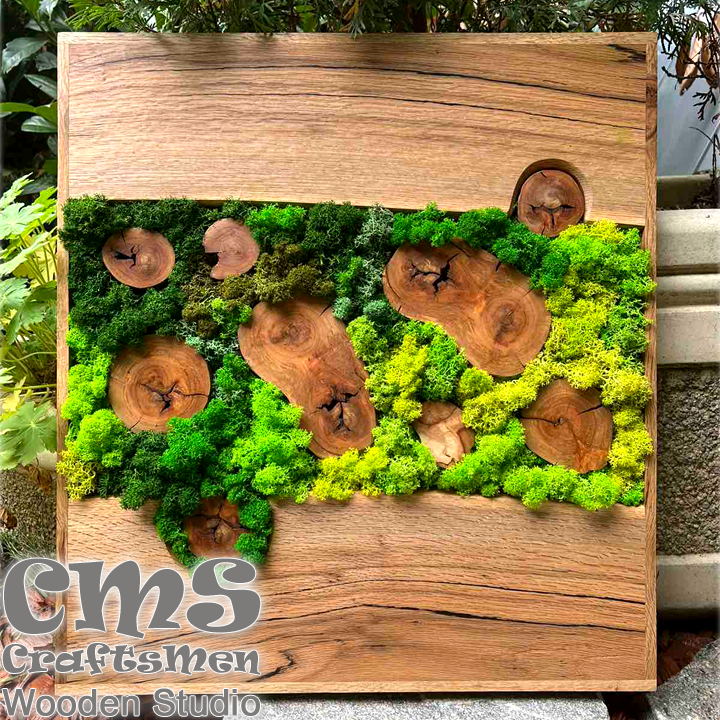 Картина с мъх и дърво